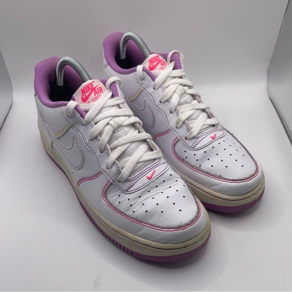 Girl’s Nike Air Force 1 Low Contrast Stitch Fuchsia Glow Size 7